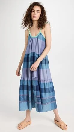 Abacaxi Tie-Strap Tiered Maxi Dress