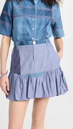 Abacaxi Bubble Hem Miniskirt