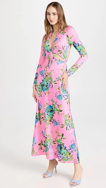 AFRM Isola Cutout Detail Long Sleeve Ankle Dress - Image 4