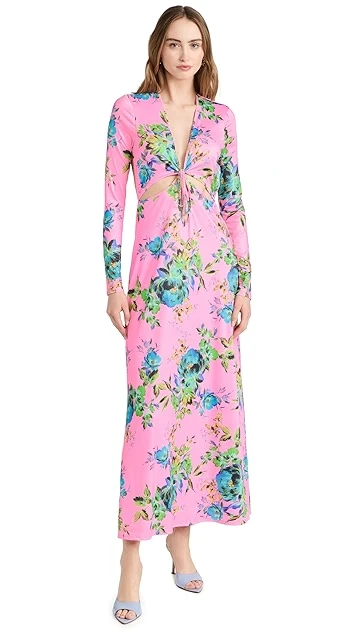 AFRM Isola Cutout Detail Long Sleeve Ankle Dress - Image 7