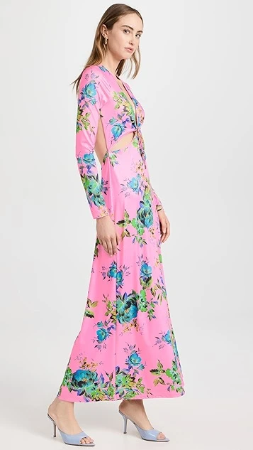 AFRM Isola Cutout Detail Long Sleeve Ankle Dress - Image 3