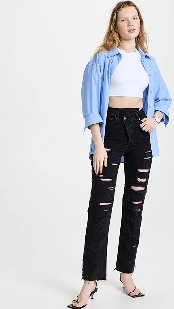 AGOLDE Criss Cross Straight Jeans - Image 4