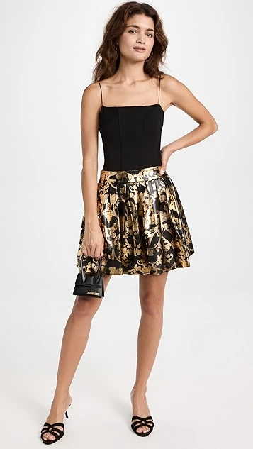 Alice + Olivia Fizer Vegan Leather Box Pleated Skirt - Image 4