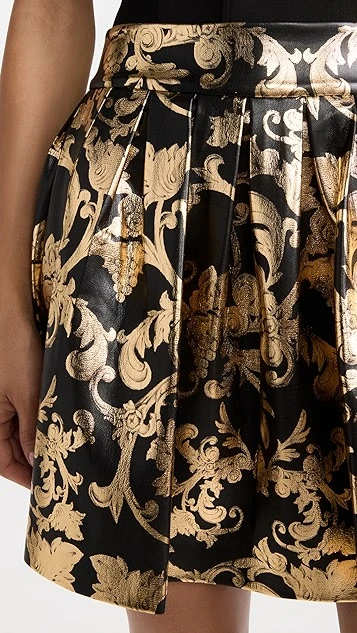 Alice + Olivia Fizer Vegan Leather Box Pleated Skirt - Image 5