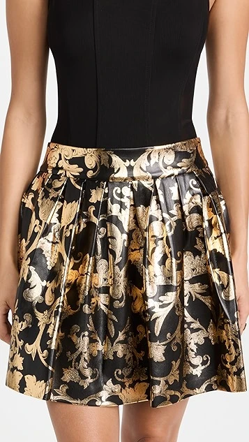 Alice + Olivia Fizer Vegan Leather Box Pleated Skirt - Image 6