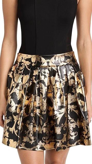 Alice + Olivia Fizer Vegan Leather Box Pleated Skirt - Image 7
