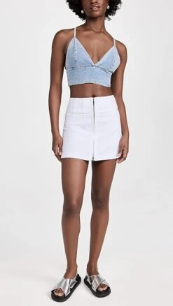 Alice + Olivia Paxton High Rise Zip Front Mini Skirt