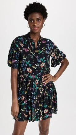 AMUR Harriot Mismatch Ruffle Dress