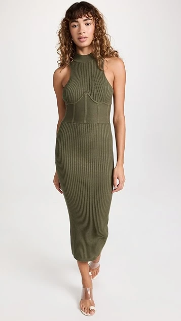 Andrea Iyamah NESI Mock Neck Knit Midi Dress - Image 4