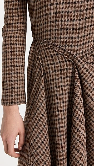 A.W.A.K.E. MODE Open Shoulder Asymmetric Draped Dress - Image 5