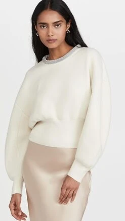 Alexander Wang Pullover With Crystal Tubular Necklace