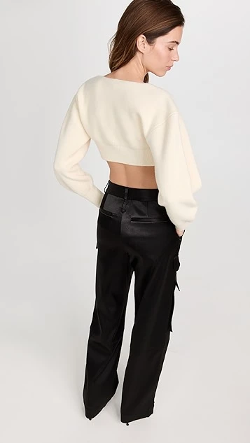 Alexander Wang Crystal Tie Cropped Cardigan - Image 2