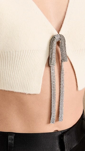 Alexander Wang Crystal Tie Cropped Cardigan - Image 5