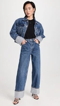 Alexander Wang Wide Jeans With Crystal Cuffs