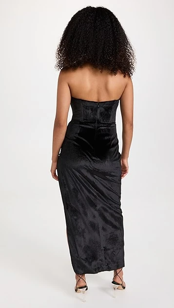 BARDOT Everlasting Velour Midi Dress - Image 2