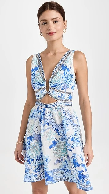 Camilla Short V Neck Cutout Dress - Image 4