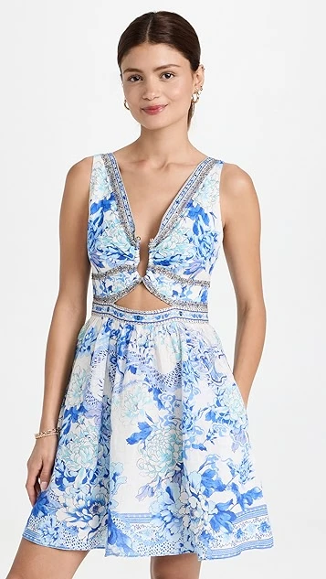 Camilla Short V Neck Cutout Dress - Image 7