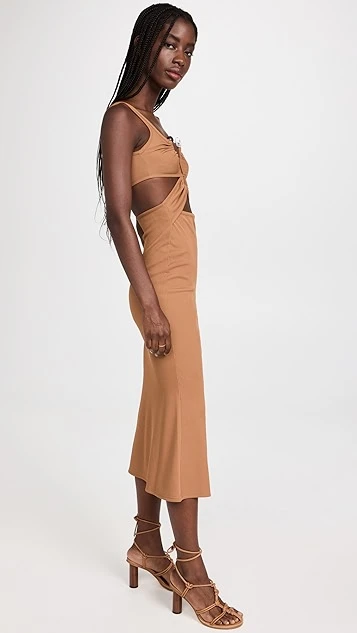 Christopher Esber Crossed Panel Ruched Crystal Dress - Image 4