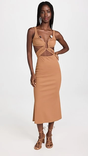 Christopher Esber Crossed Panel Ruched Crystal Dress - Image 2