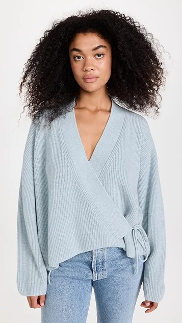 Club Monaco Cashmere Tie Wrap Cardigan - Image 7