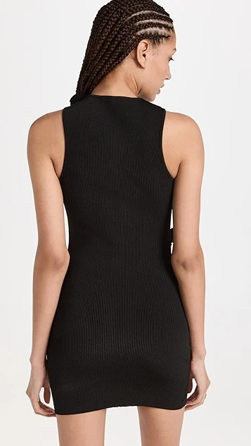 Coperni Aymmetric Flower Knit Mini Dress - Image 2