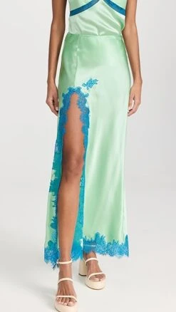 DANNIJO High Slit Applique Lacy Skirt