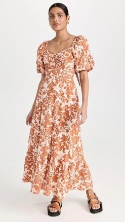 English Factory Floral Print Maxi Dress