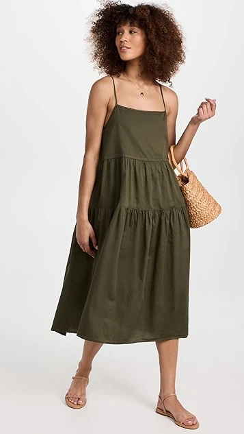 Enza Costa Cool Cotton Strappy Tiered Dress - Image 4