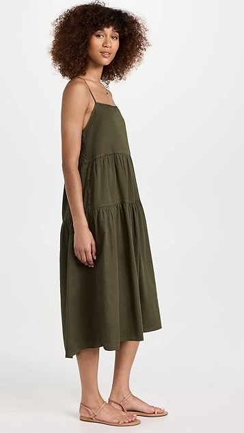 Enza Costa Cool Cotton Strappy Tiered Dress - Image 3