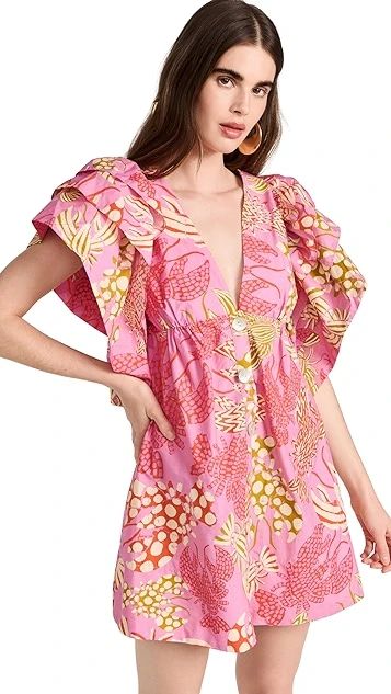 FARM Rio Mixed Lobsters Pink Mini Dress - Image 6