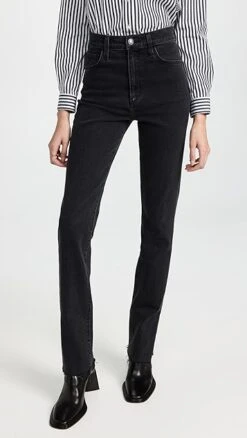 Favorite Daughter Valentina Super High Rise Tower Jeans With Slit Hem