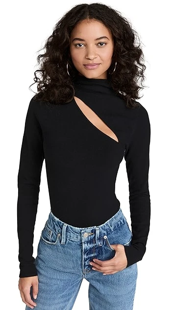 Good American Slit Shoulder Sweater Thong Bodysuit - Image 6