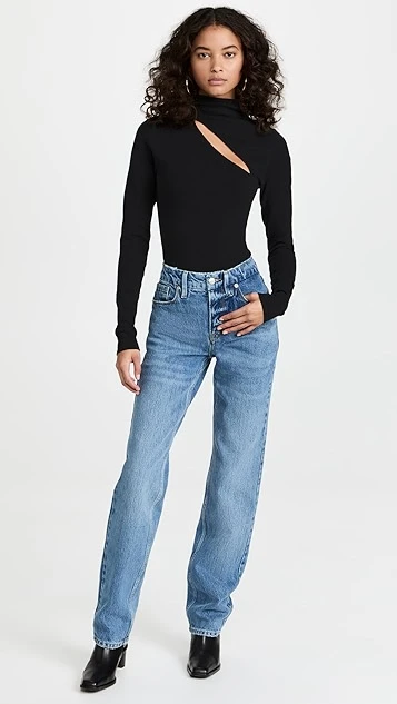 Good American Slit Shoulder Sweater Thong Bodysuit - Image 4