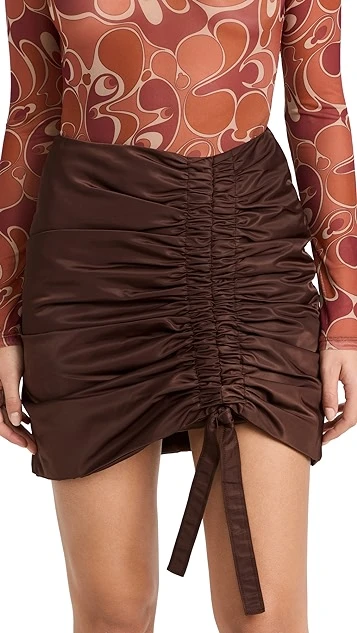 GANNI Nylon Ruched Mini Skirt - Image 7