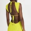 GANNI Velvet Crochet Open Back Mini Dress