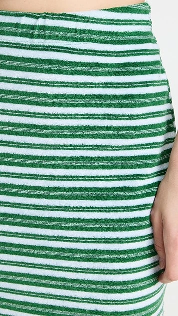 MONROW Stripe Terry Cloth Long Skirt - Image 5