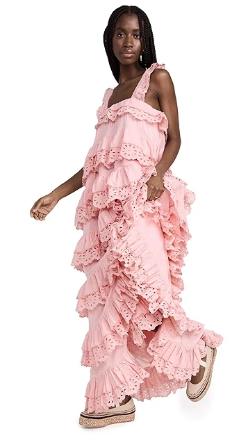 Innika Schiffli Scallop Frill Maxi Dress - Image 7