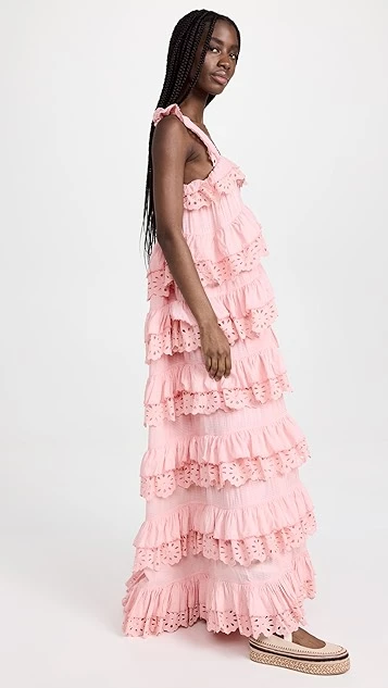 Innika Schiffli Scallop Frill Maxi Dress - Image 3
