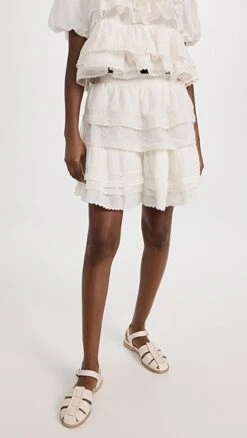 Innika Organdy Lace Layer Frill Miniskirt