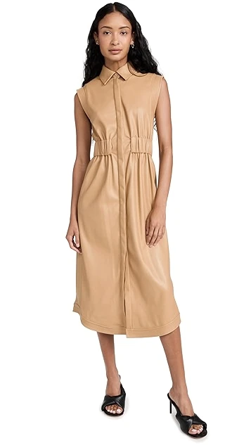 SIMKHAI Nima Faux Leather Midi Dress - Image 6