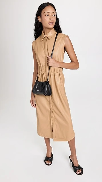SIMKHAI Nima Faux Leather Midi Dress - Image 4
