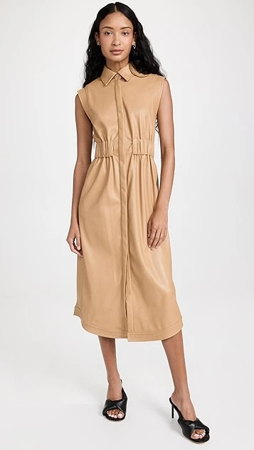 SIMKHAI Nima Faux Leather Midi Dress - Image 7