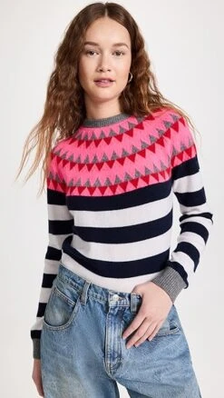 Jumper 1234 Val Stripe Cashmere Crew Sweater