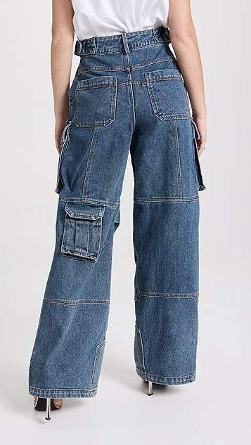 Juun. J Multi Pocket Cargo Denim Pants - Image 2