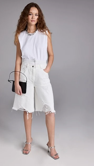 Juun. J Double Waist Denim Bermuda Shorts - Image 4