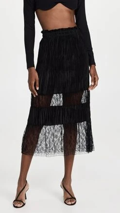 Jason Wu Jason Wu Collection Pleated Lace Skirt