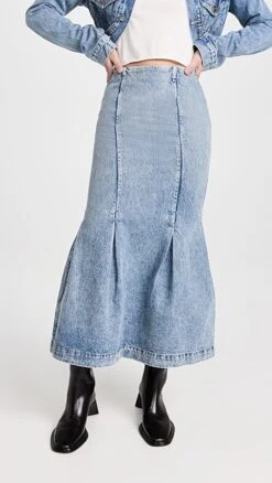 Khaite Levine Denim Skirt