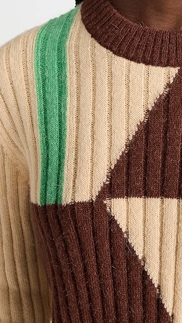 KITRI Rory Chocolate Tile Print Sweater - Image 5