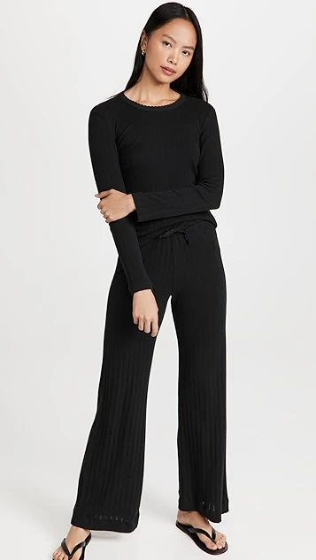 Leset Pointelle Slim Fit Long Sleeves - Image 4