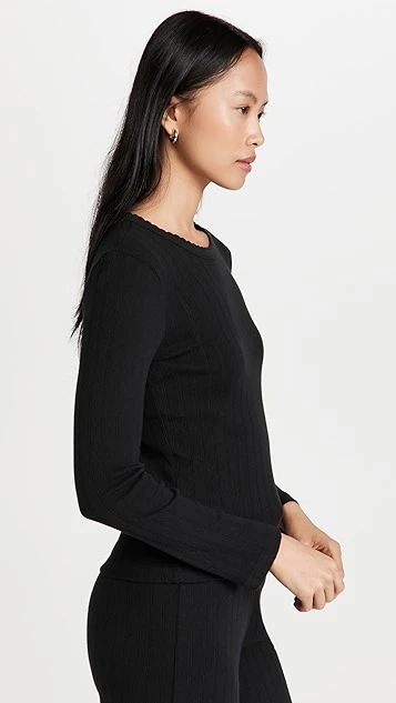 Leset Pointelle Slim Fit Long Sleeves - Image 3